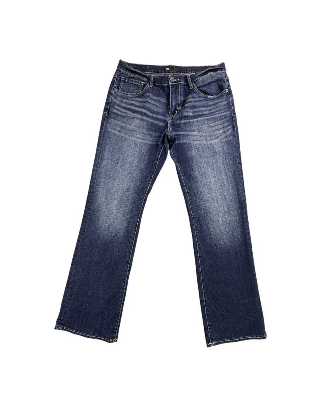 BKE Jake Straight Jeans Mens 34x32 Blue Stretch Denim Medium Wash Whiskering